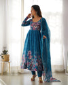 Exquisite Pure Organza Silk Anarkali Set with Dupatta & Pant – A Perfect Festive Ensemble