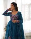 Exquisite Pure Organza Silk Anarkali Set with Dupatta & Pant – A Perfect Festive Ensemble