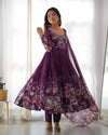 Exquisite Pure Organza Silk Anarkali Set with Dupatta & Pant – A Perfect Festive Ensemble