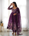 Exquisite Pure Organza Silk Anarkali Set with Dupatta & Pant – A Perfect Festive Ensemble