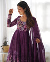 Exquisite Pure Organza Silk Anarkali Set with Dupatta & Pant – A Perfect Festive Ensemble