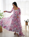 Elegant Lightweight Anarkali Set in Pure Soft Organza Silk – Perfect for Festivities & Weddings