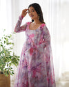 Elegant Lightweight Anarkali Set in Pure Soft Organza Silk – Perfect for Festivities & Weddings