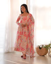 Elegant Multi-Floral Print Anarkali Set in Pure Fox Georgette – Perfect for Summer Weddings