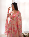 Elegant Multi-Floral Print Anarkali Set in Pure Fox Georgette – Perfect for Summer Weddings