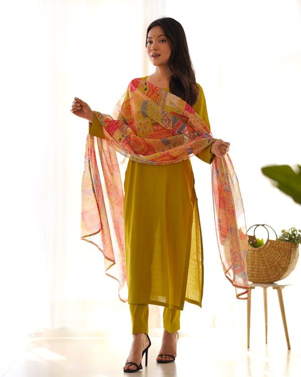 Elegant Viscose Straight Fit Kurta Set – Office & Summer Wear with Dupatta
