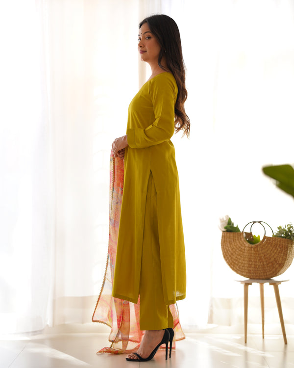 Elegant Viscose Straight Fit Kurta Set – Office & Summer Wear with Dupatta