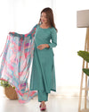 Elegant Viscose Straight Fit Kurta Set – Office & Summer Wear with Dupatta