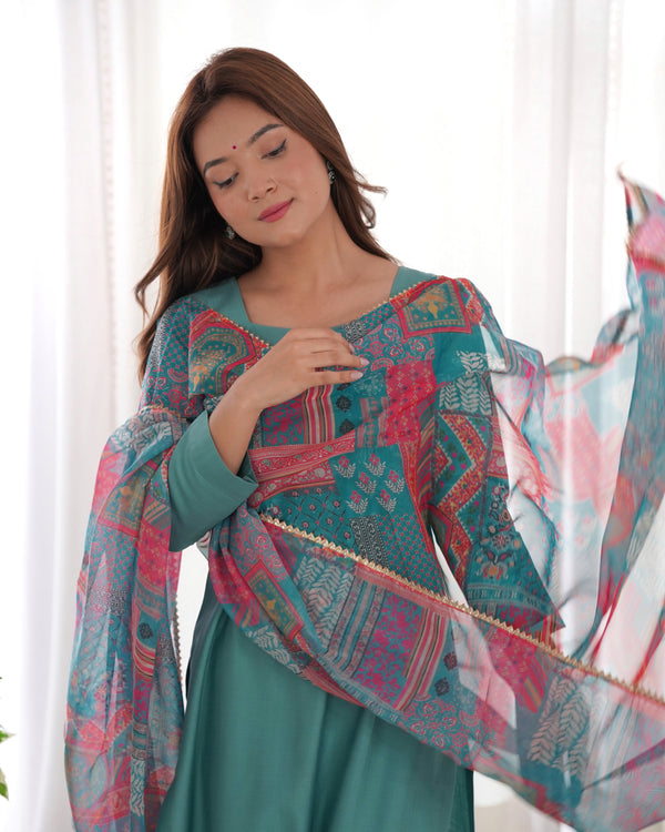Elegant Viscose Straight Fit Kurta Set – Office & Summer Wear with Dupatta