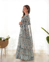 Elegant Zigzag Print Fox Georgette Anarkali Set – 7m Flair, Lace Work Dupatta & Pant