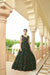 Olive Green Georgette Gown with Shibori Print & Sequin Embroidery Stylish Semi-Stitched Attire