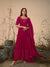 Elegant Blue Georgette Gown with Thread & Sequin Embroidery