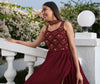 Maroon Georgette Anarkali Suit with Thread and Sequin Embroidery