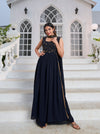 Georgette Gown with Thread and Sequence Embroidered Work