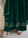 Green Georgette Anarkali Suit with Thread and Sequin Embroidery