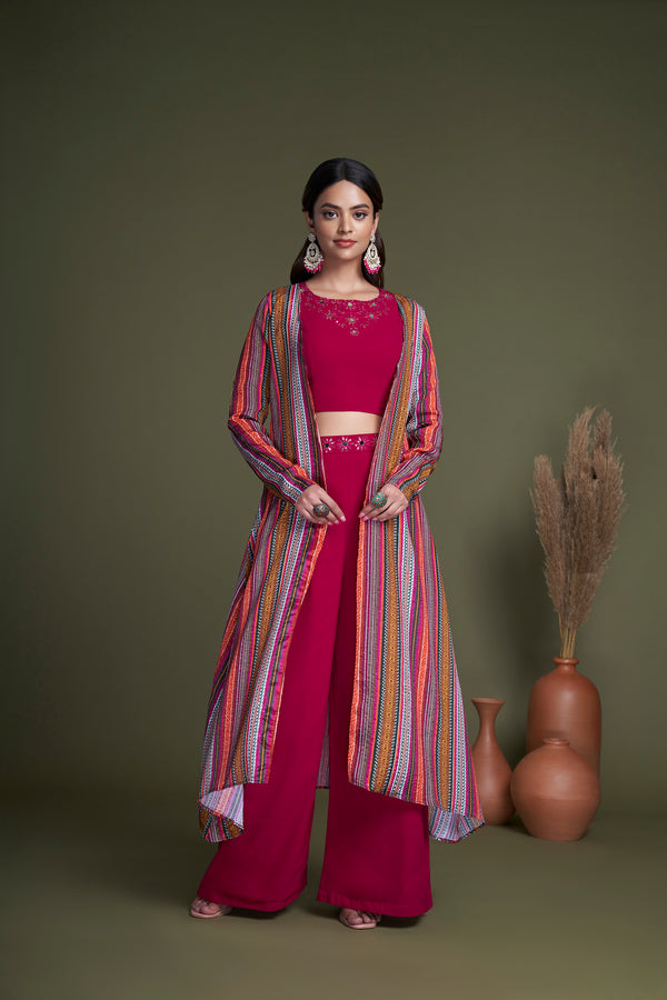 Elegant Georgette Salwar Kameez with Embroidered & Mirror Work