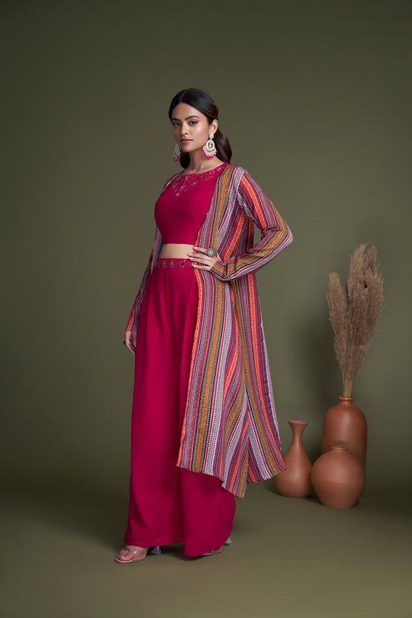 Elegant Georgette Salwar Kameez with Embroidered & Mirror Work