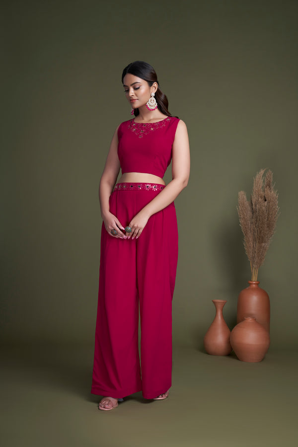 Elegant Georgette Salwar Kameez with Embroidered & Mirror Work
