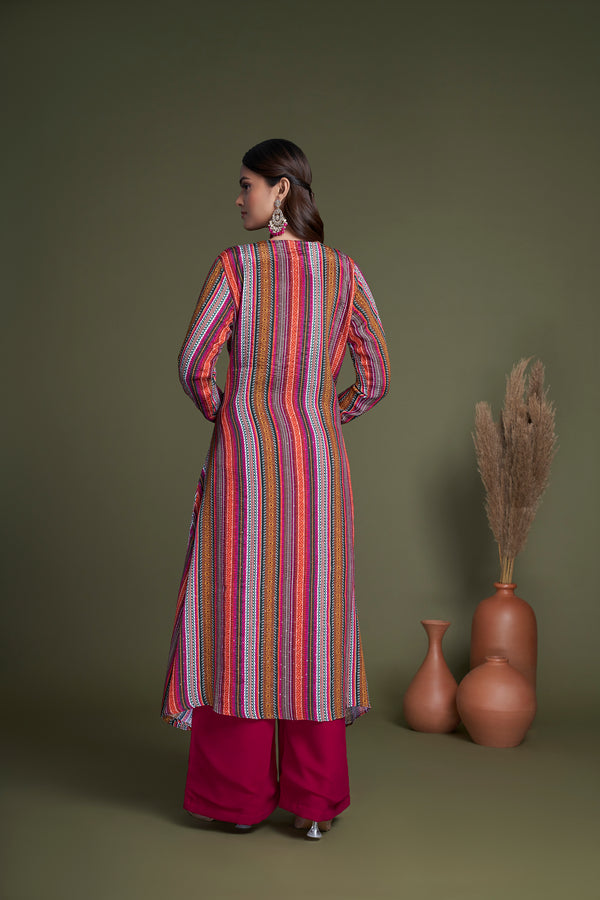 Elegant Georgette Salwar Kameez with Embroidered & Mirror Work