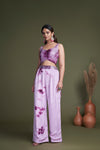 Lavender Silk Salwar Kameez with Embroidered Belt
