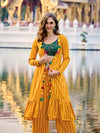 Green Chinon & Weaving Georgette Salwar Kameez