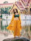 Green Chinon & Weaving Georgette Salwar Kameez