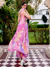 Purple Silk Salwar Kameez Printed Plazza per