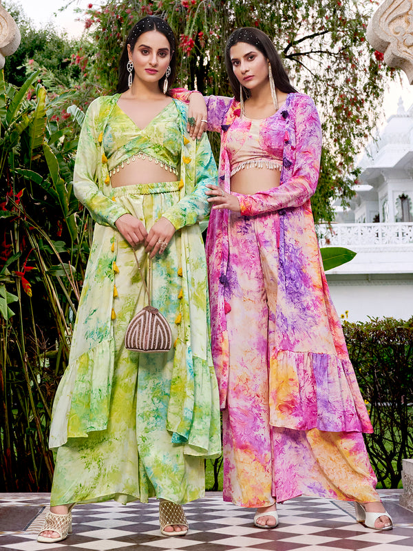 Purple Silk Salwar Kameez Printed Plazza per