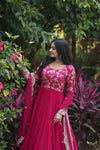 Faux Blooming Gown with Sequins Embroidered Dupatta A Perfect Blend of Elegance & Tradition