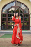 Russian Silk Gown with Dupatta Elegant Embroidered Ensemble