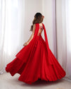 Exquisite Red Fox Georgette Lehenga Choli – Fully Stitched with Embroidered Blouse & Dupatta