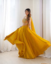 Exquisite Red Fox Georgette Lehenga Choli – Fully Stitched with Embroidered Blouse & Dupatta