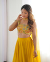 Exquisite Red Fox Georgette Lehenga Choli – Fully Stitched with Embroidered Blouse & Dupatta