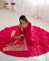 Graceful Roman Silk Chanderi Anarkali Suit – Luxurious Festive & Wedding Wear