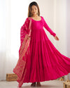 Graceful Roman Silk Chanderi Anarkali Suit – Luxurious Festive & Wedding Wear