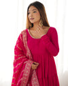 Graceful Roman Silk Chanderi Anarkali Suit – Luxurious Festive & Wedding Wear