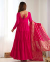 Graceful Roman Silk Chanderi Anarkali Suit – Luxurious Festive & Wedding Wear