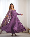 Graceful Roman Silk Chanderi Anarkali Suit – Luxurious Festive & Wedding Wear