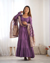 Graceful Roman Silk Chanderi Anarkali Suit – Luxurious Festive & Wedding Wear