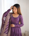 Graceful Roman Silk Chanderi Anarkali Suit – Luxurious Festive & Wedding Wear