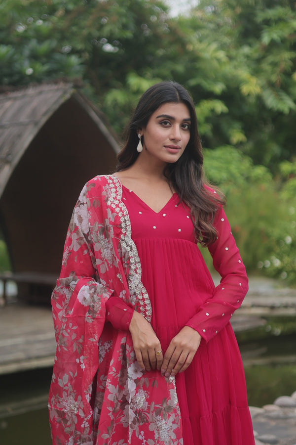 PREMIUM READYMADE ALIA CUT KURTI WITH PANT & DUPATTA SET