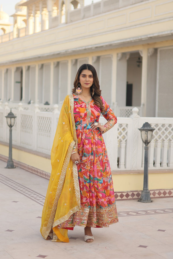 Premium Readymade Gown with Dupatta Set