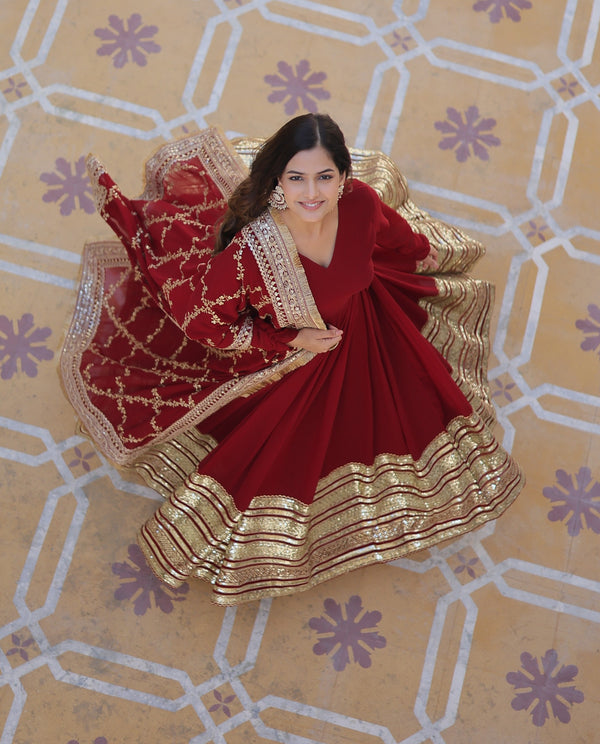 Premium Designer Readymade Gown Collection Zari and Sequin embroidery