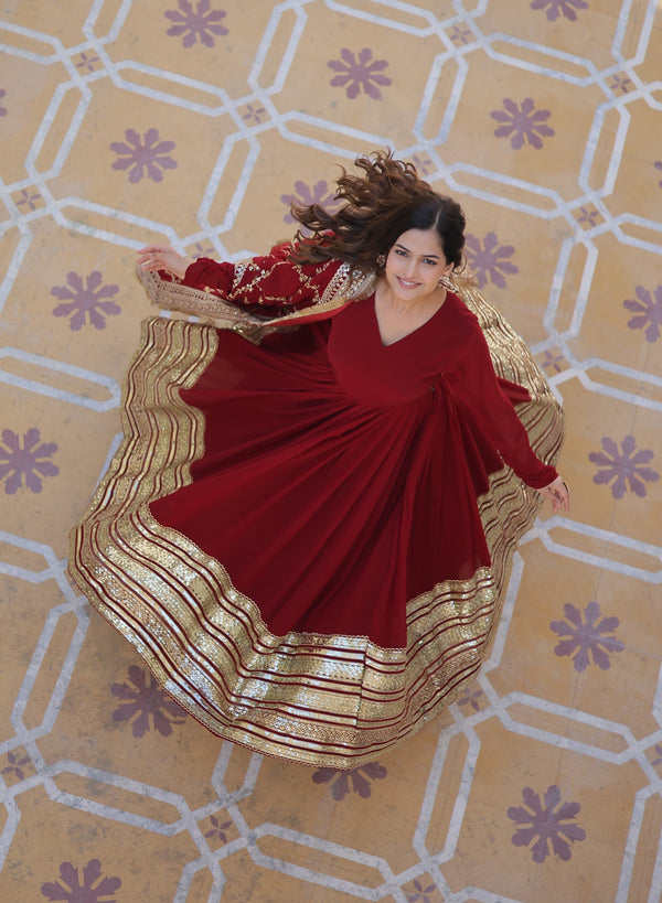 Premium Designer Readymade Gown Collection Zari and Sequin embroidery