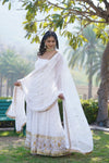 Elegant Sequined Faux Blooming Gown with Designer Dupatta