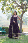 Elegant Sequined Faux Blooming Gown with Designer Dupatta