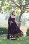 Elegant Sequined Faux Blooming Gown with Designer Dupatta