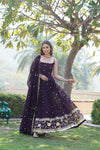 Elegant Sequined Faux Blooming Gown with Designer Dupatta