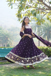 Elegant Sequined Faux Blooming Gown with Designer Dupatta