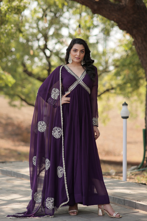 PREMIUM READYMADE ALIA CUT GOWN WITH DUPATTA SET